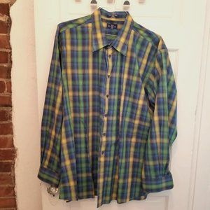 Paul Fredrick Bold Plaid Long-Sleeve Shirt